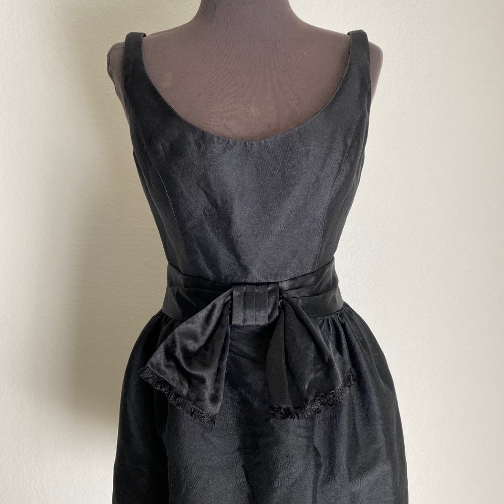 Milly sz 4 flare sleeveless scoop neck bow mini cocktail party dress - Picture 4 of 12